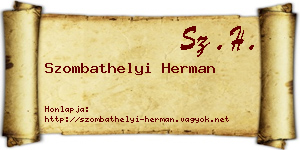 Szombathelyi Herman névjegykártya